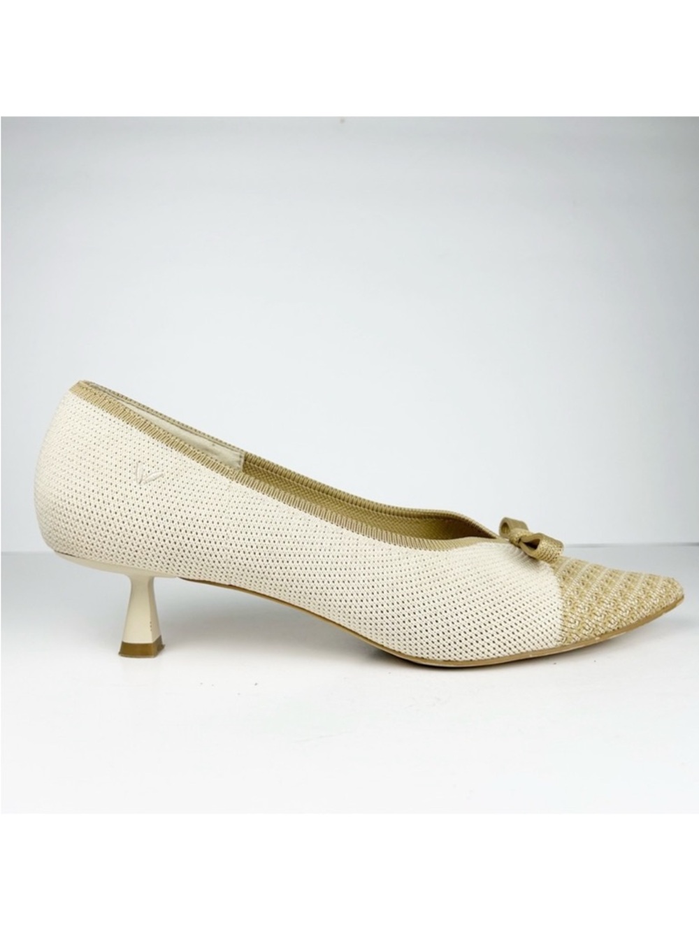 Vivaia Serena Pointed Toe Bow Detail Cream Ivory Slip On Kitten Heel EU 42 - Picture 6 of 14